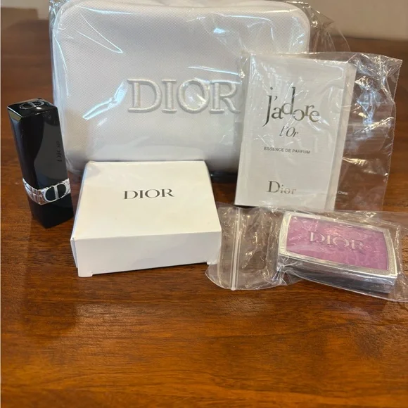 Dior White Set with Black Lipstick and Perfume - Picture 1 of 6